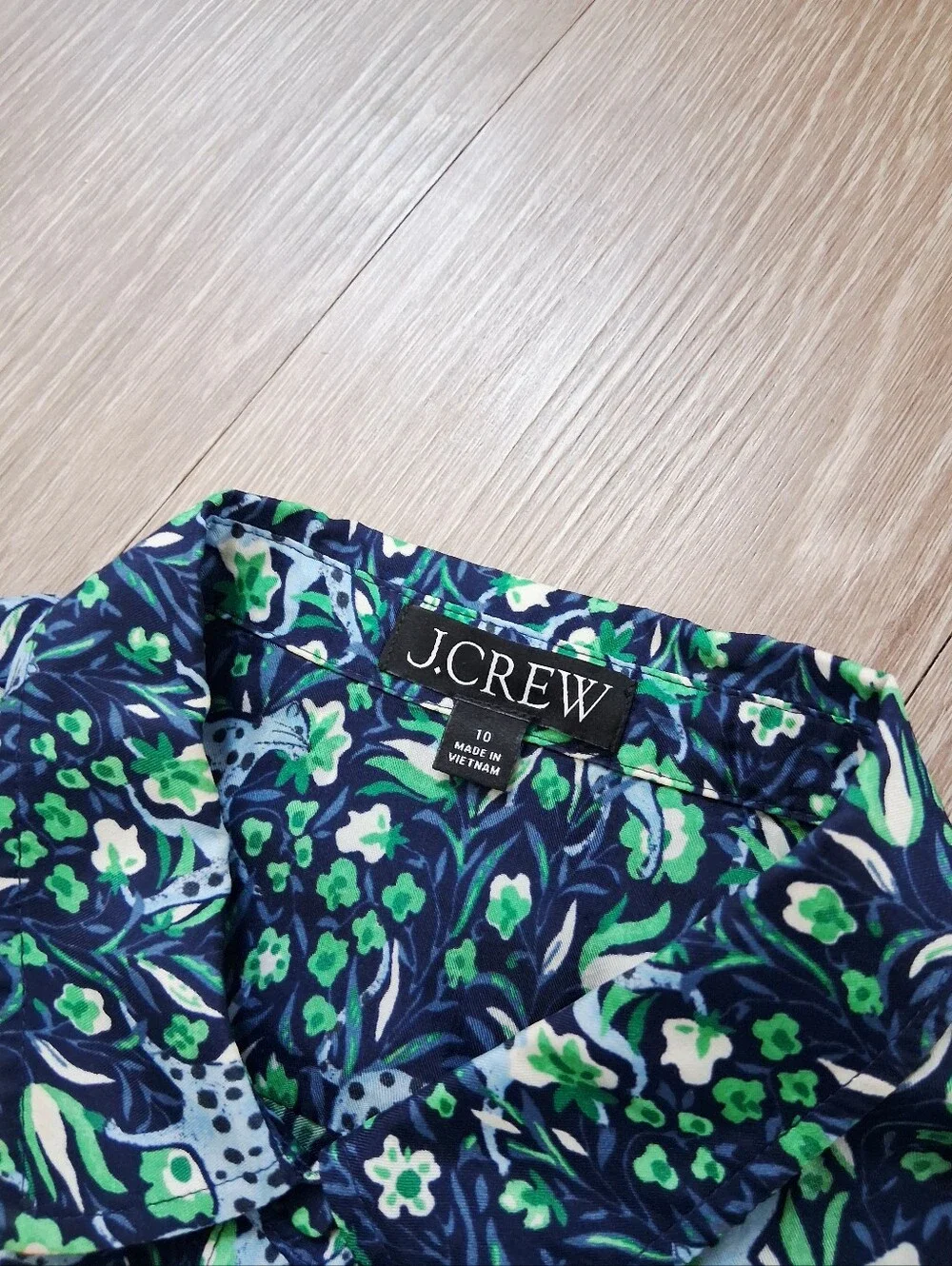 J. Crew Fauna Floral Midi Button Up Shirt Dress